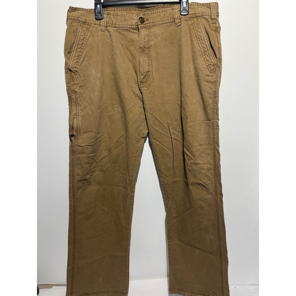 American Outdoorsman Mens 38x32 Tan Brown Utility Canvas Stretch Pants 12902
